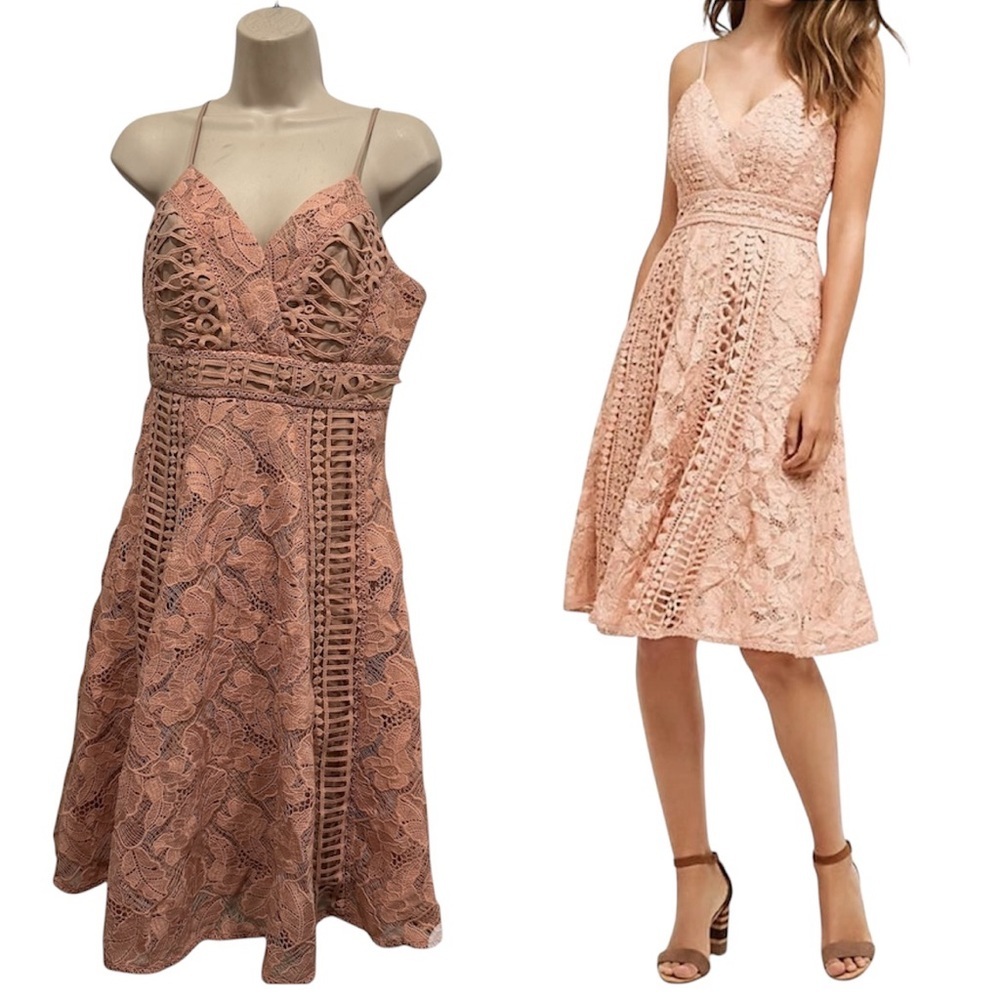 Anthropologie Astrid Floral Lace Crochet Dress HD in Paris‎ Size 8 Fit & Flare